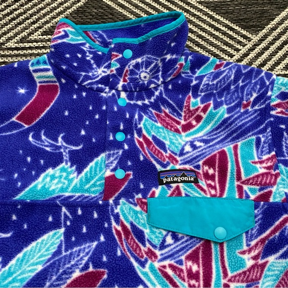 Patagonia Synchilla Harvest Moon Owls Snap-T Fleece Pullover Geometric  Jacket - Picture 2 of 5